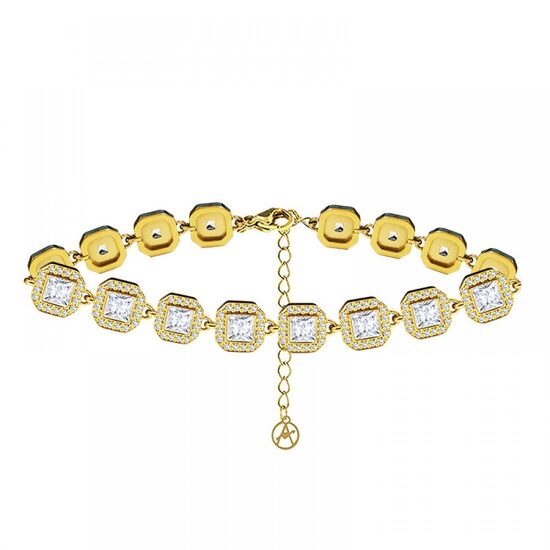 Aproce ar krāsainiem kvadrātveida cirkoniem C343 